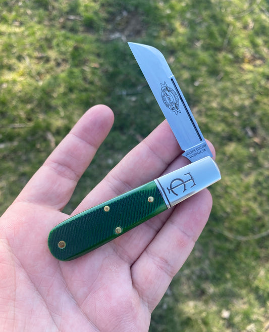 ~Discontinued~ Great Eastern Cutlery #153124 Tidioute Cutlery Sheepsfoot Barlow Tractor Green Sawcut Bone