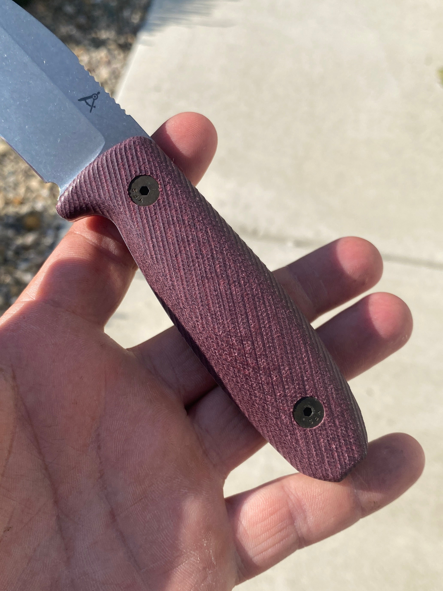 TNS: HANDLE FOR ARCHITECT KNIVES AK3 - DOUBLE RED CANVAS MICARTA￼
